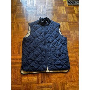 J. Crew Size Medium Navy/Tan Lightweight Puffer Vest Full Zip